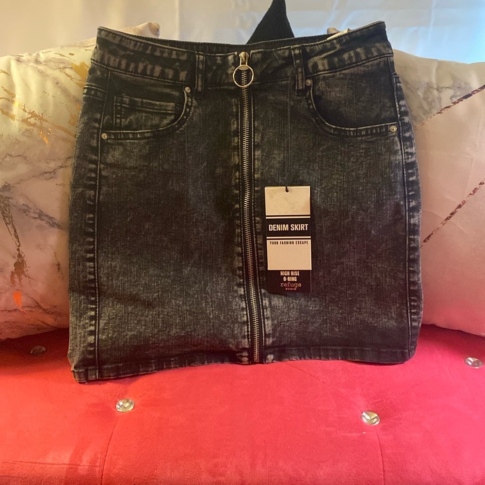 Black jean skirt